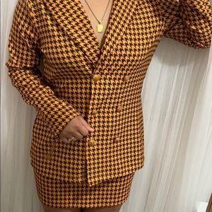 Yellow Pencil skirt and blazer set